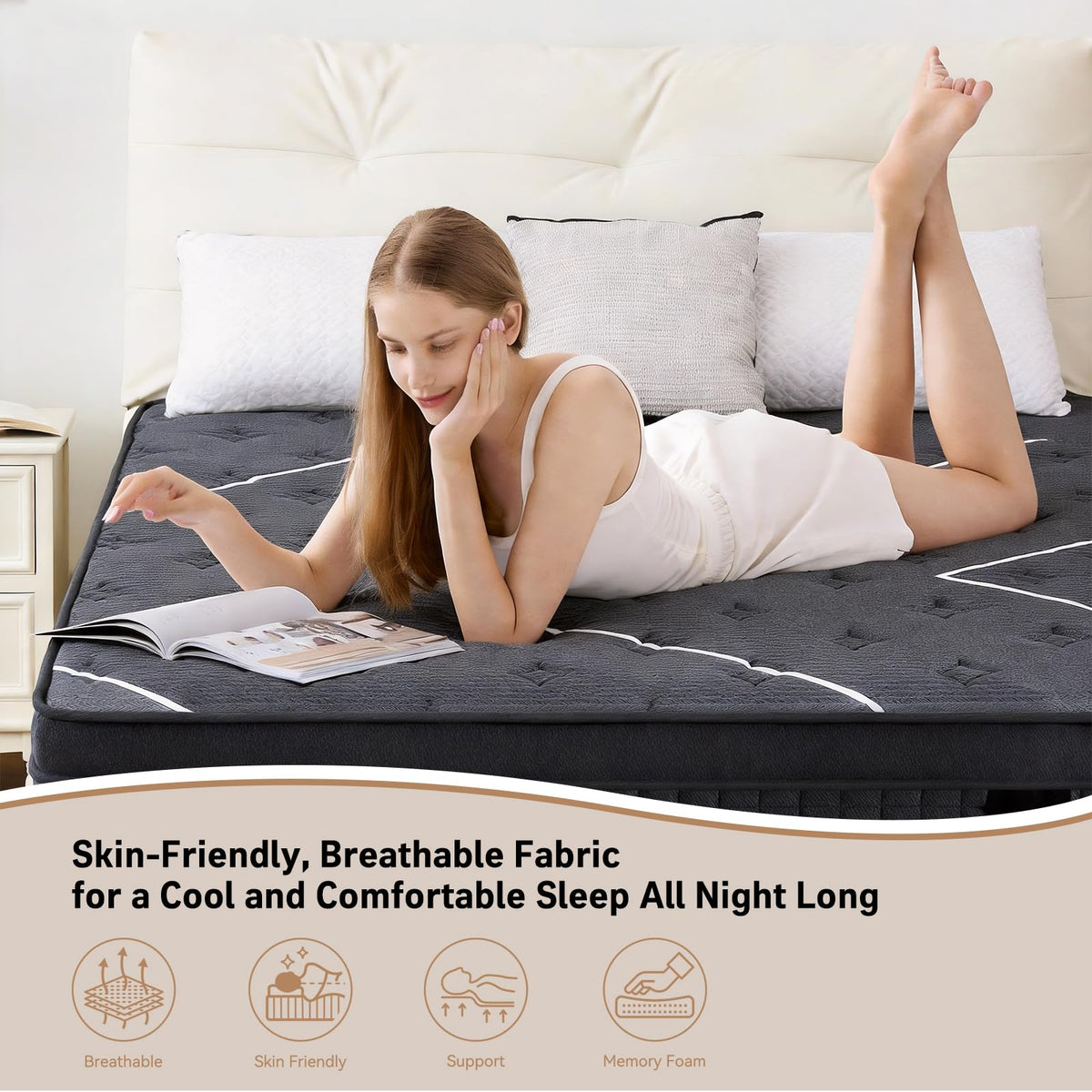 Full Size 12 Inch Gel Memory Foam Pocket Spring Mattress A4587