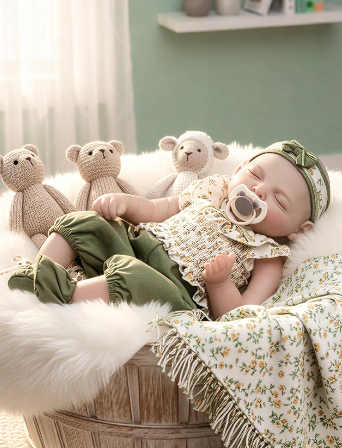 Realistic 20 Inch Baby Doll with Accessories Q418