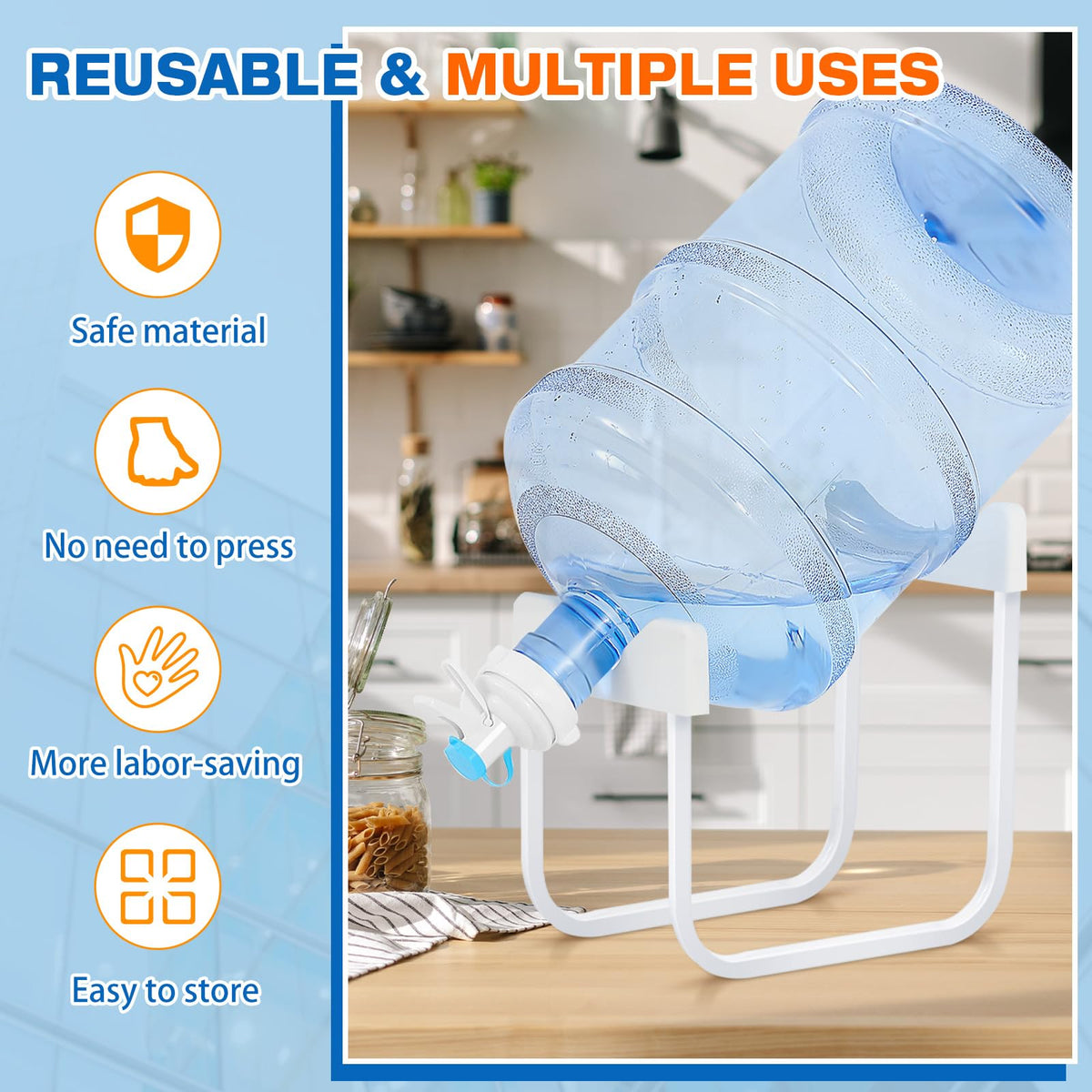 4 Sets Metal Water Jug Stand and Plastic Spigot Faucet M76155