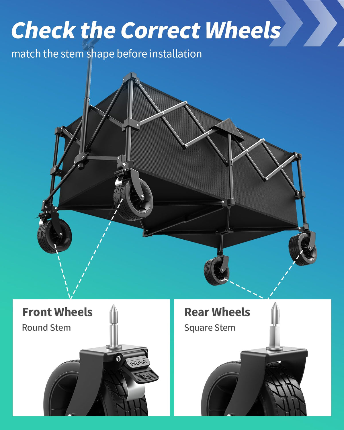 45.5" L Collapsible Wagon with Wheels I353491