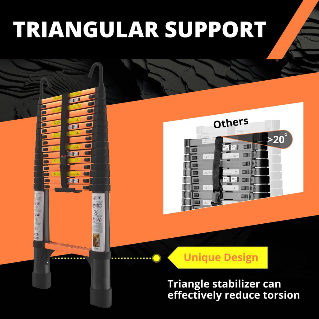 15.5FT Aluminum Telescoping Ladder with Hooks Q163816
