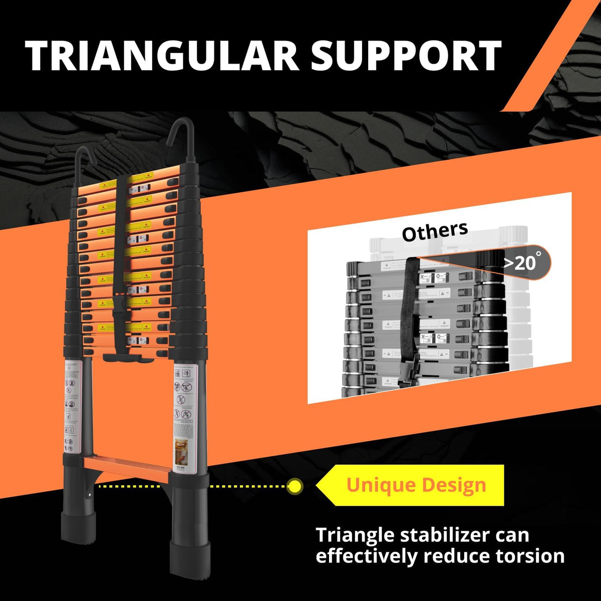 15.5FT Aluminum Telescoping Ladder with Hooks Q163816
