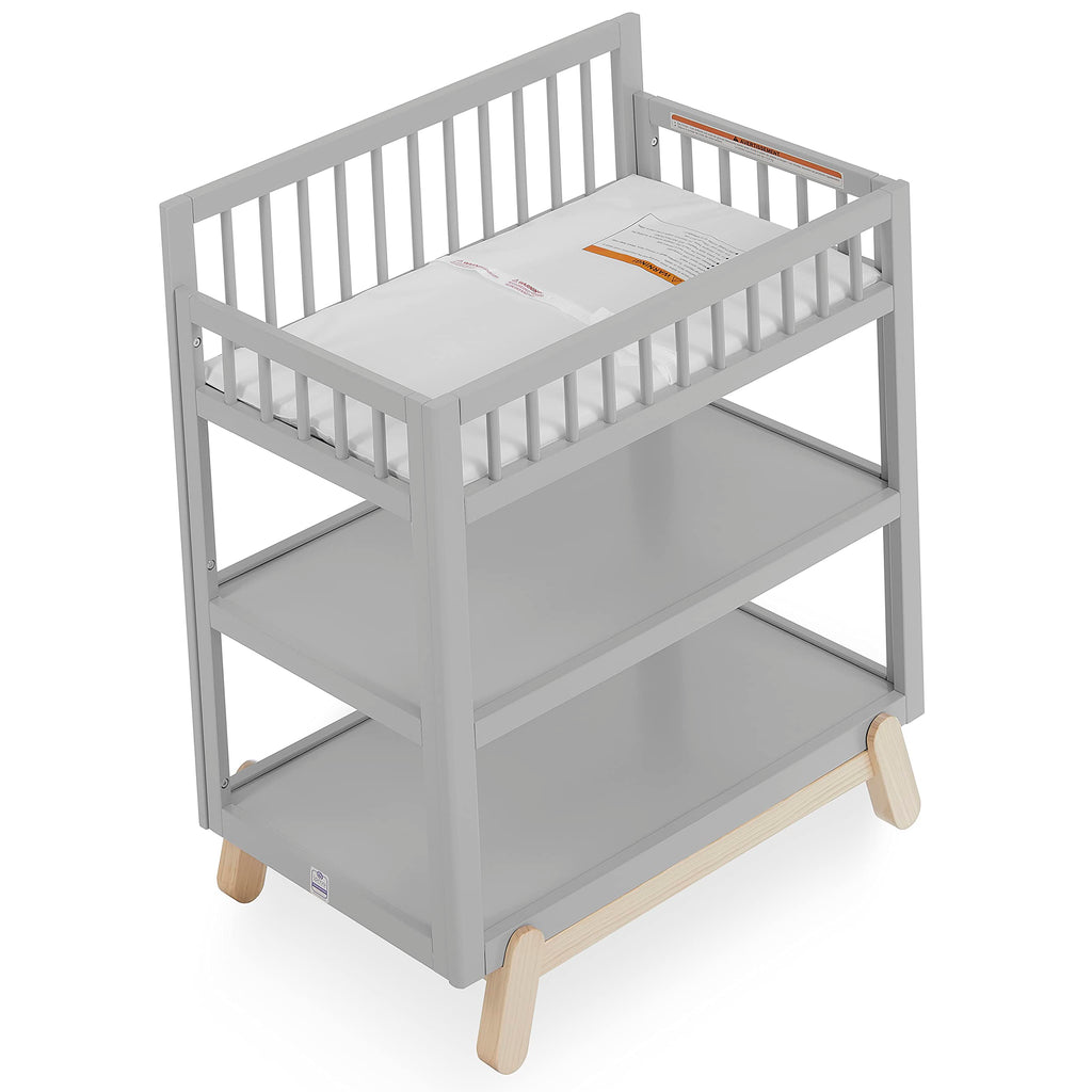 Baby Changing Table with Safety Rails and Storage Shelves F561