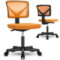 Orange Mesh Armless Desk Chair with Lumbar Support U705028