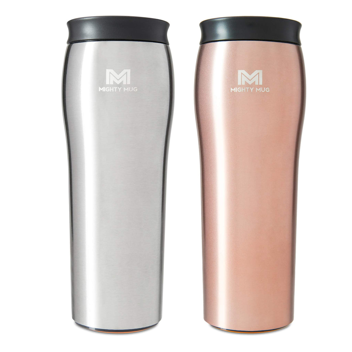 Silver Rosegold Stainless Steel 16 oz Insulated Travel Mug 2 Pack K995990