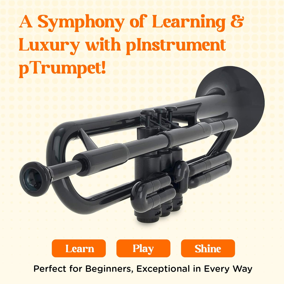 Bb Plastic Trumpet with 3C & 5C Mouthpieces and Carrying Bag H834