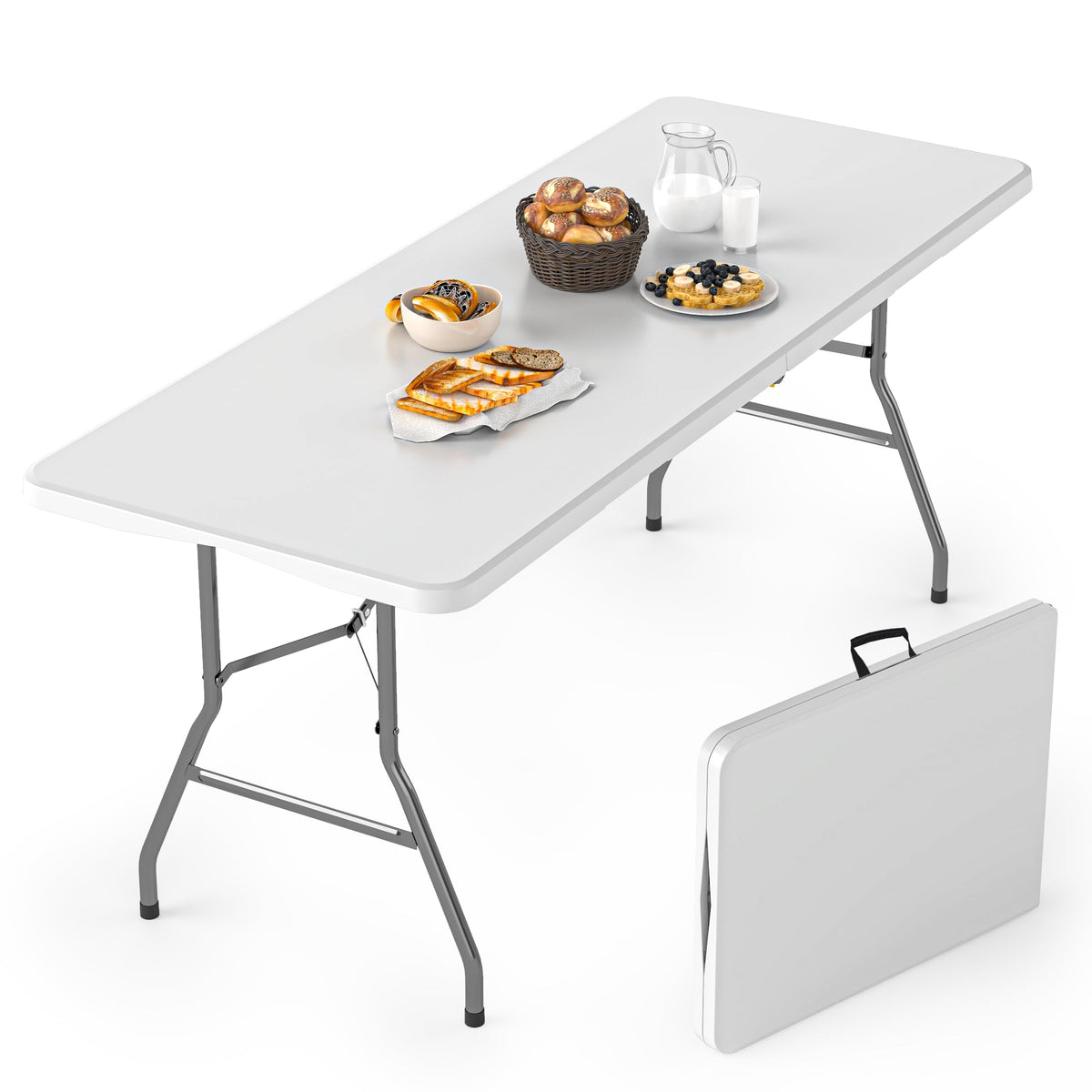 6FT White Folding Table V170