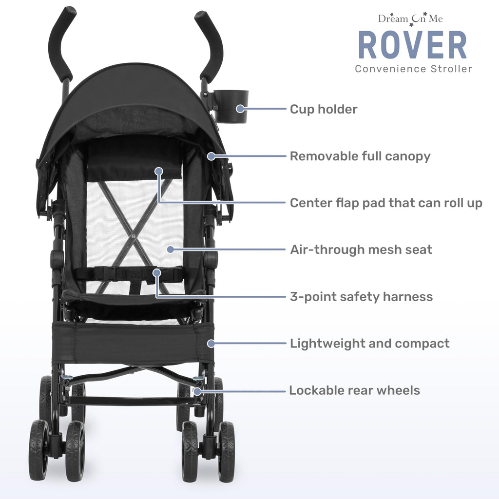 Lightweight Compact Umbrella Stroller with Cup Holder - Black M9776