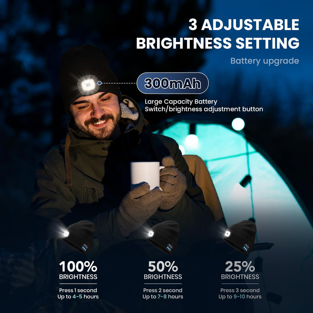 Bluetooth Beanie Hat with Light 2 Pack A389271