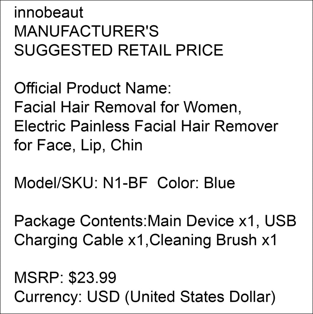 Electric Facial Hair Remover USB Rechargeable N293760