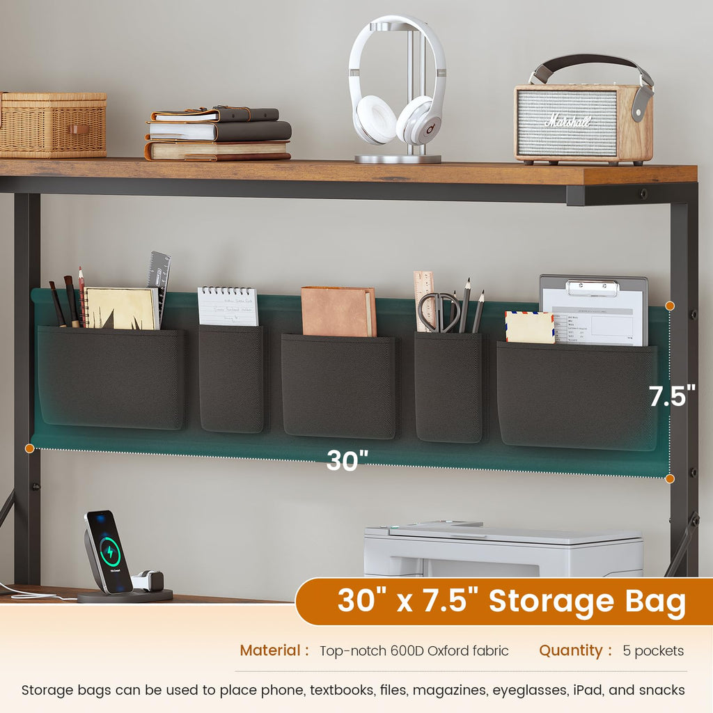 47.2" Reversible L Shaped Office Desk with Drawers K697