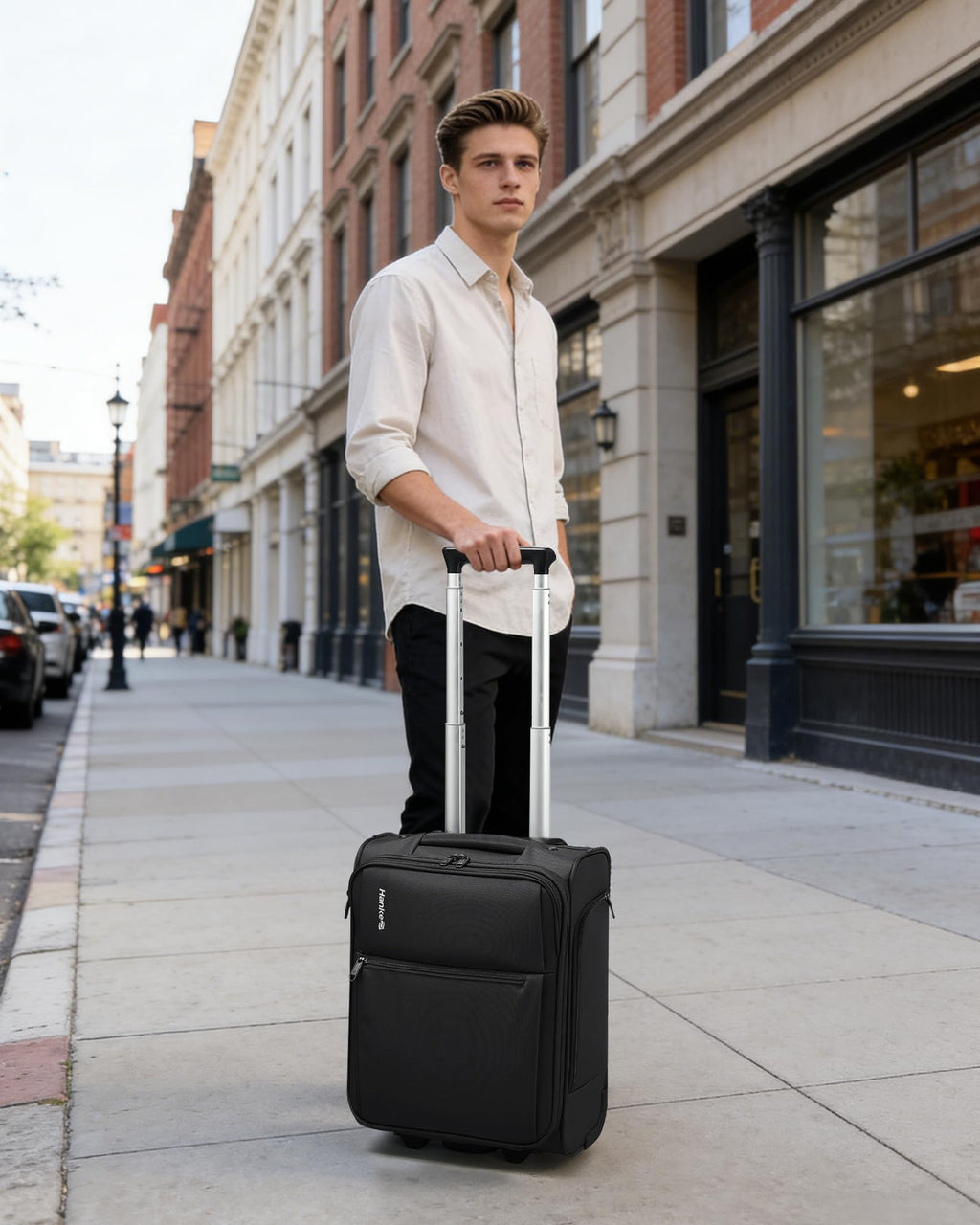17 Inch Black Underseat Carry On Luggage with Wheels N81440
