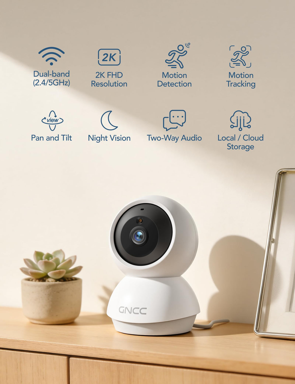 5Ghz WiFi Indoor Camera with 360°PTZ, 4 Pack S798