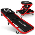 40-Inch Folding Creeper Rolling Seat, 330LBS Capacity with 6 Swivel Casters, Red X401