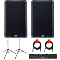 Powered 10" PA Loudspeaker Pair with Speaker Stand and XLR Cable N798