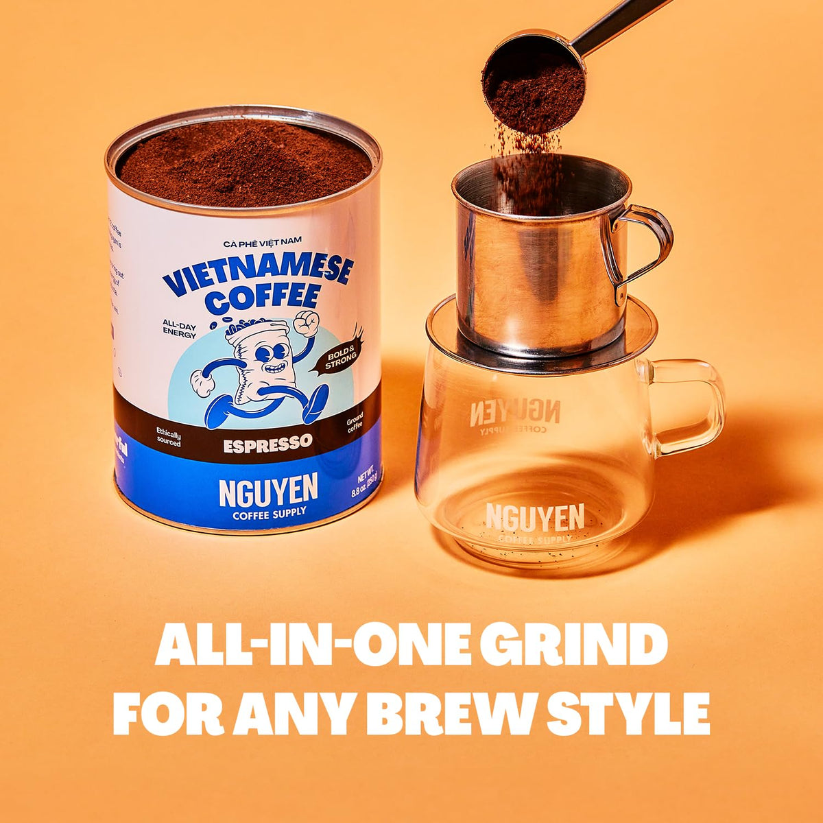 Ground Espresso Medium-Dark Roast 100% Robusta Coffee Q7365