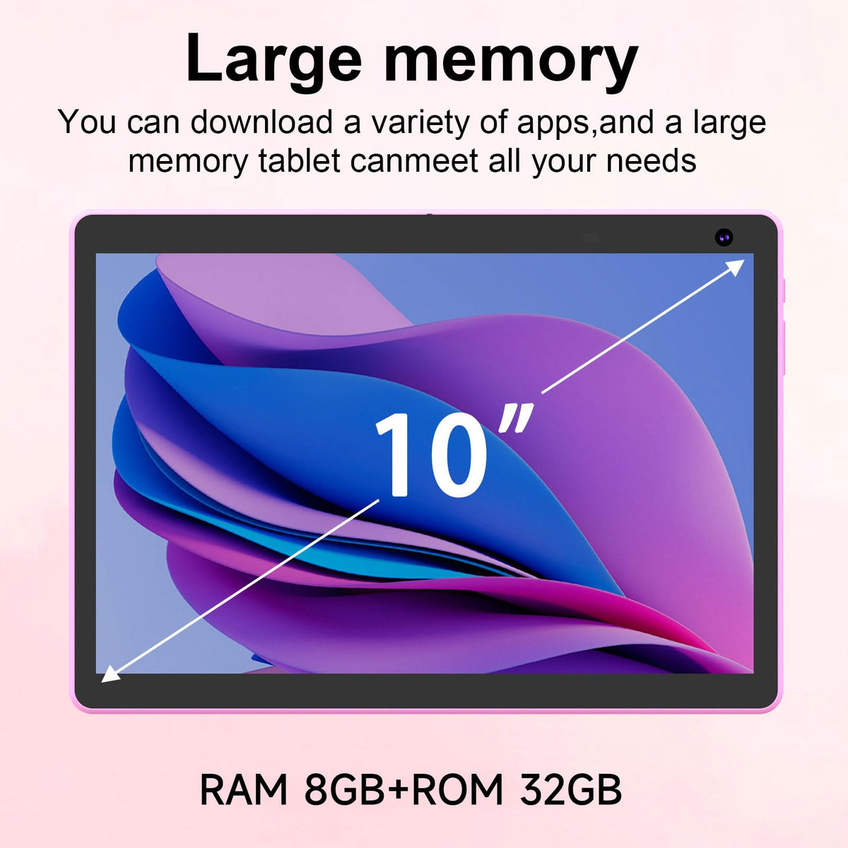 Android 15 Tablet 10 inch, 2 in 1 Tablet with Keyboard Case Mouse Stylus, 8GB RAM 32GB ROM, Quad Core, 1280x800 HD Screen, 6000mAh W57101