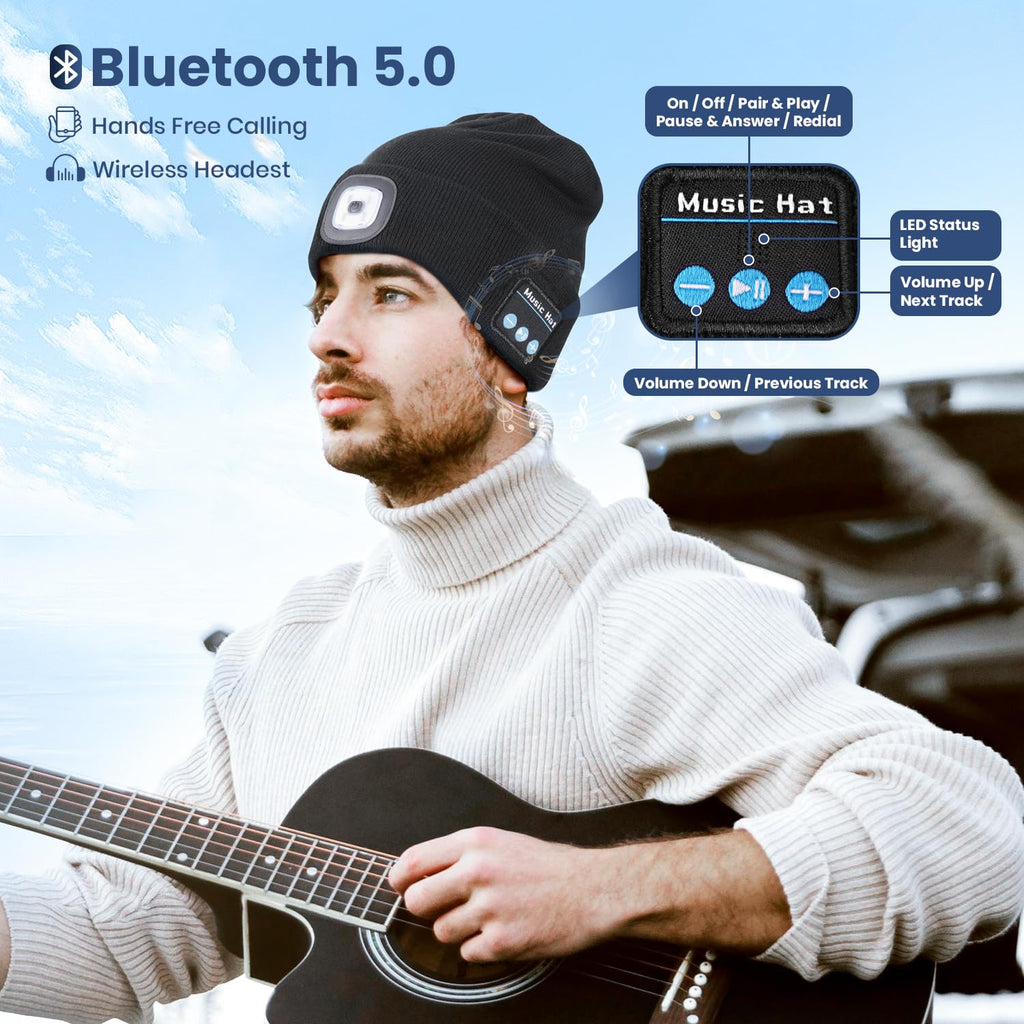 Bluetooth Beanie Hat with Light 2 Pack A389271