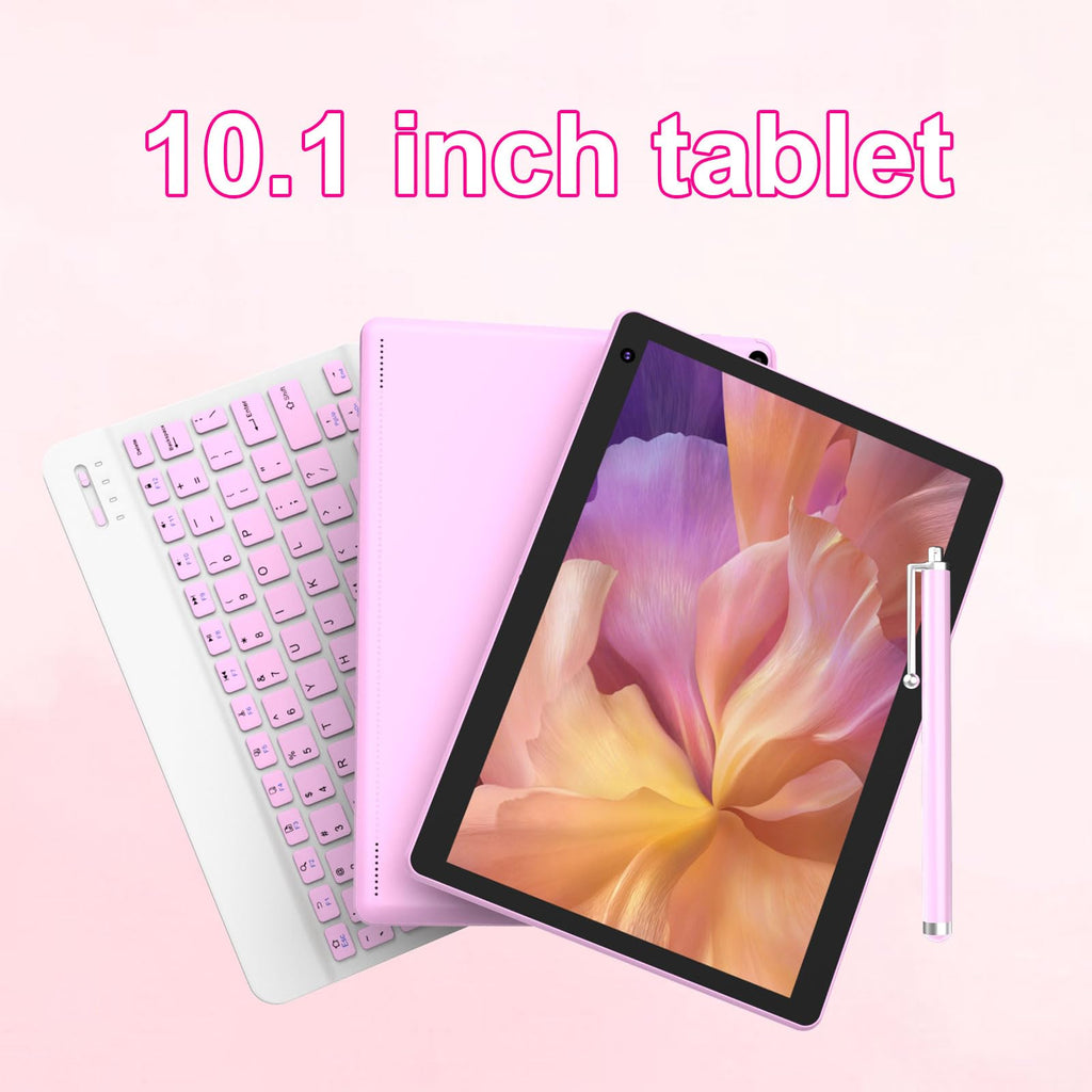 Android 15 Tablet 10 inch, 2 in 1 Tablet with Keyboard Case Mouse Stylus, 8GB RAM 32GB ROM, Quad Core, 1280x800 HD Screen, 6000mAh W57101
