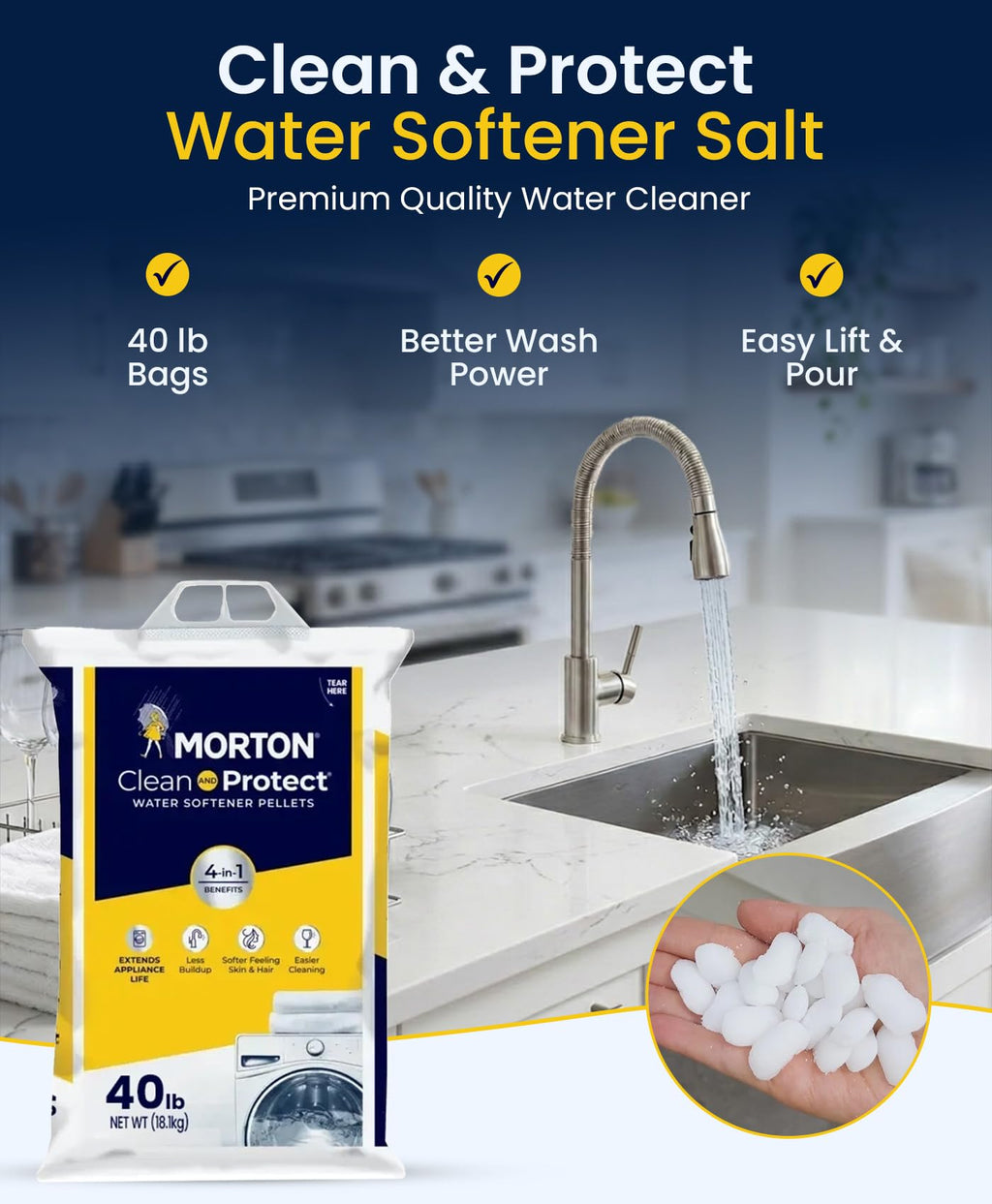 Water Softener Salt Pellets 40 lb 4 Pack D757