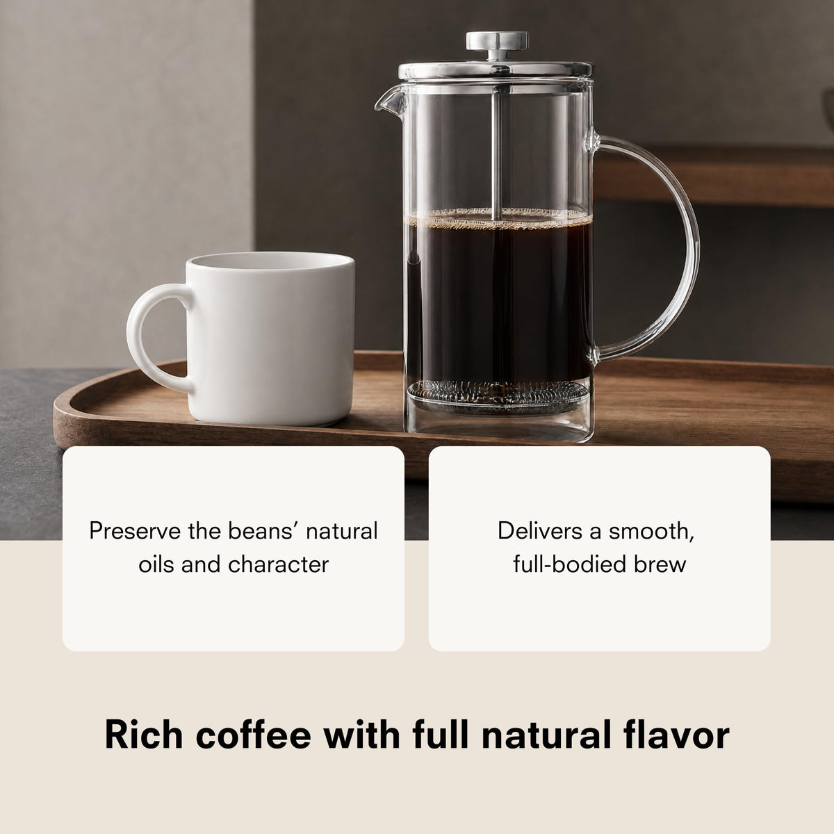 34 oz Borosilicate Glass French Press Coffee Maker Z939