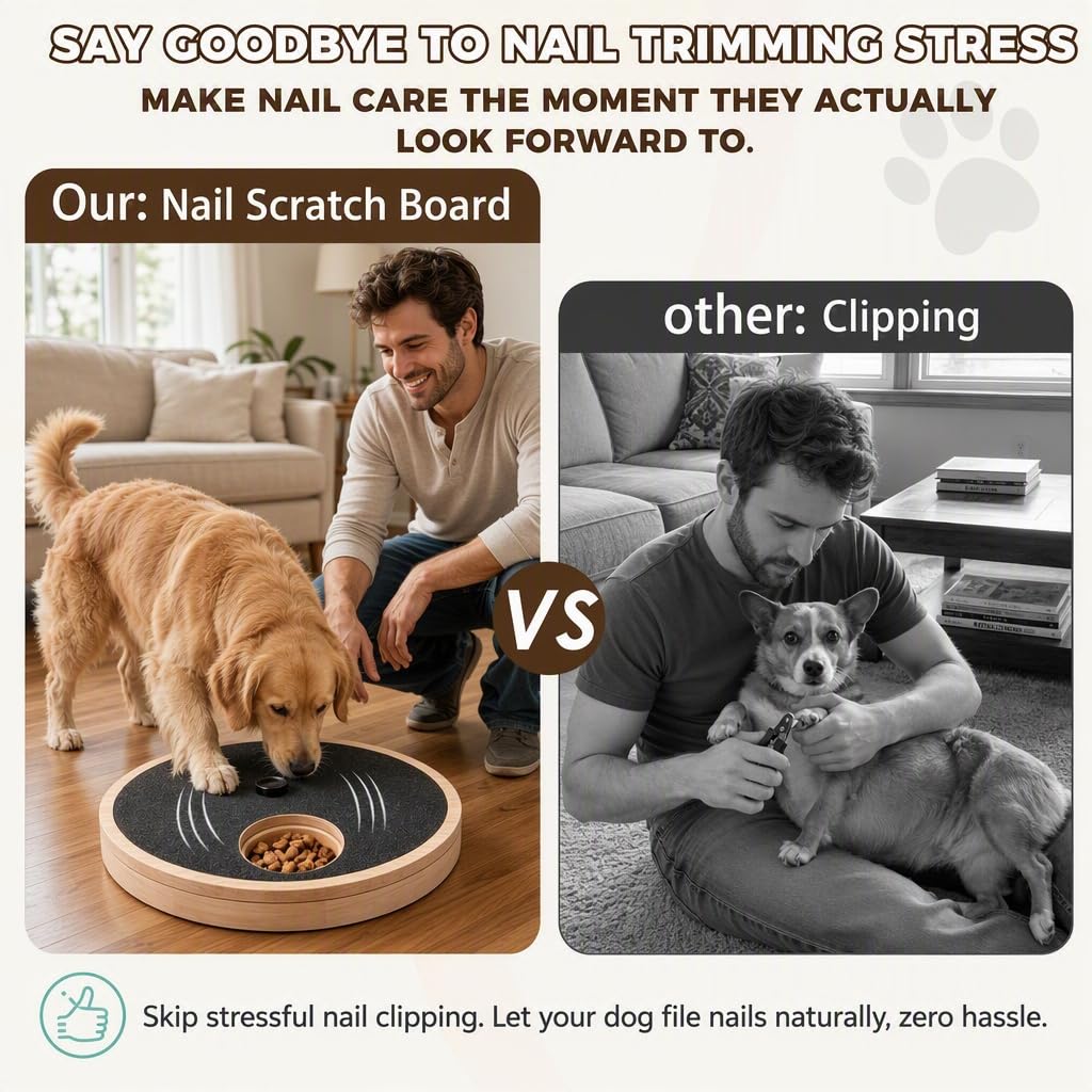 Rubberwood Adjustable Dog Nail Scratch Board with Treat Box V333