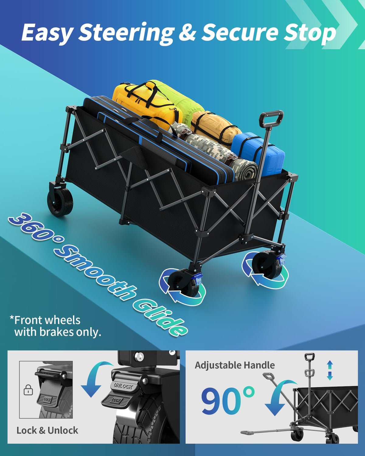 45.5" L Collapsible Wagon with Wheels I353491