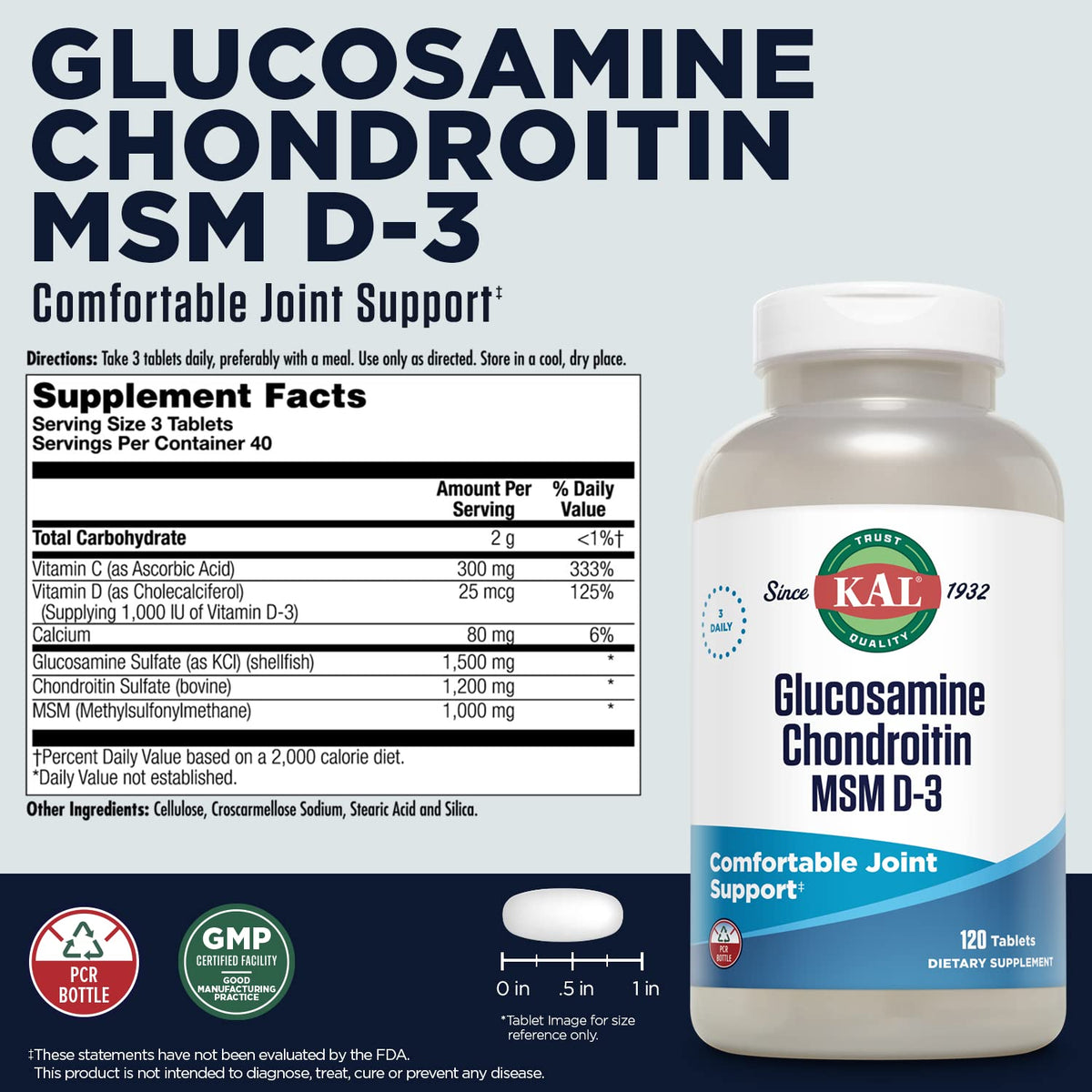 Glucosamine Chondroitin MSM D3 120 Tablets D83691