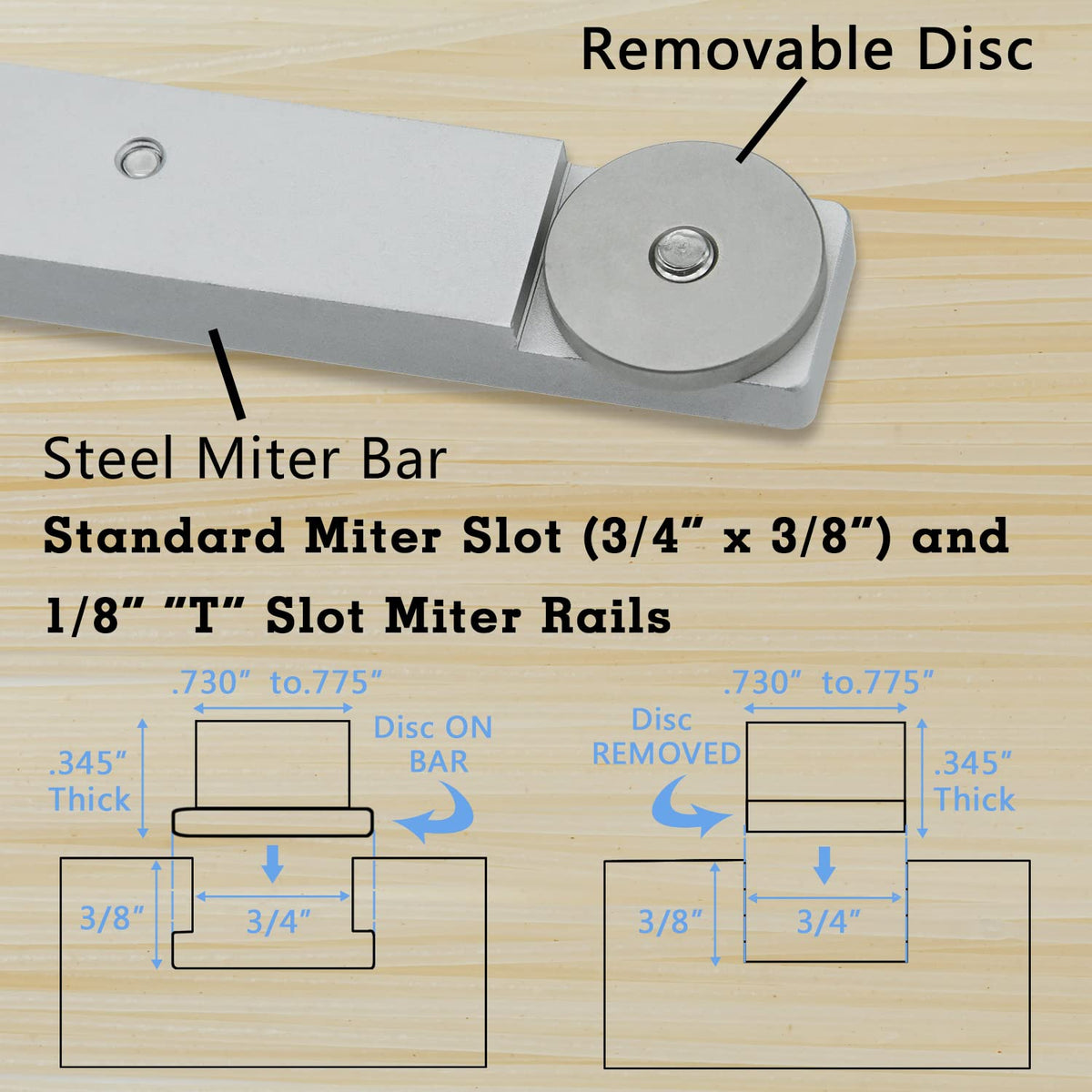 Miter Gauge with 27 Angle Stops W368