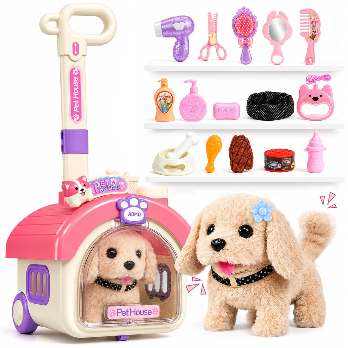 Dog Toy with Portable Puppy Stroller U91119