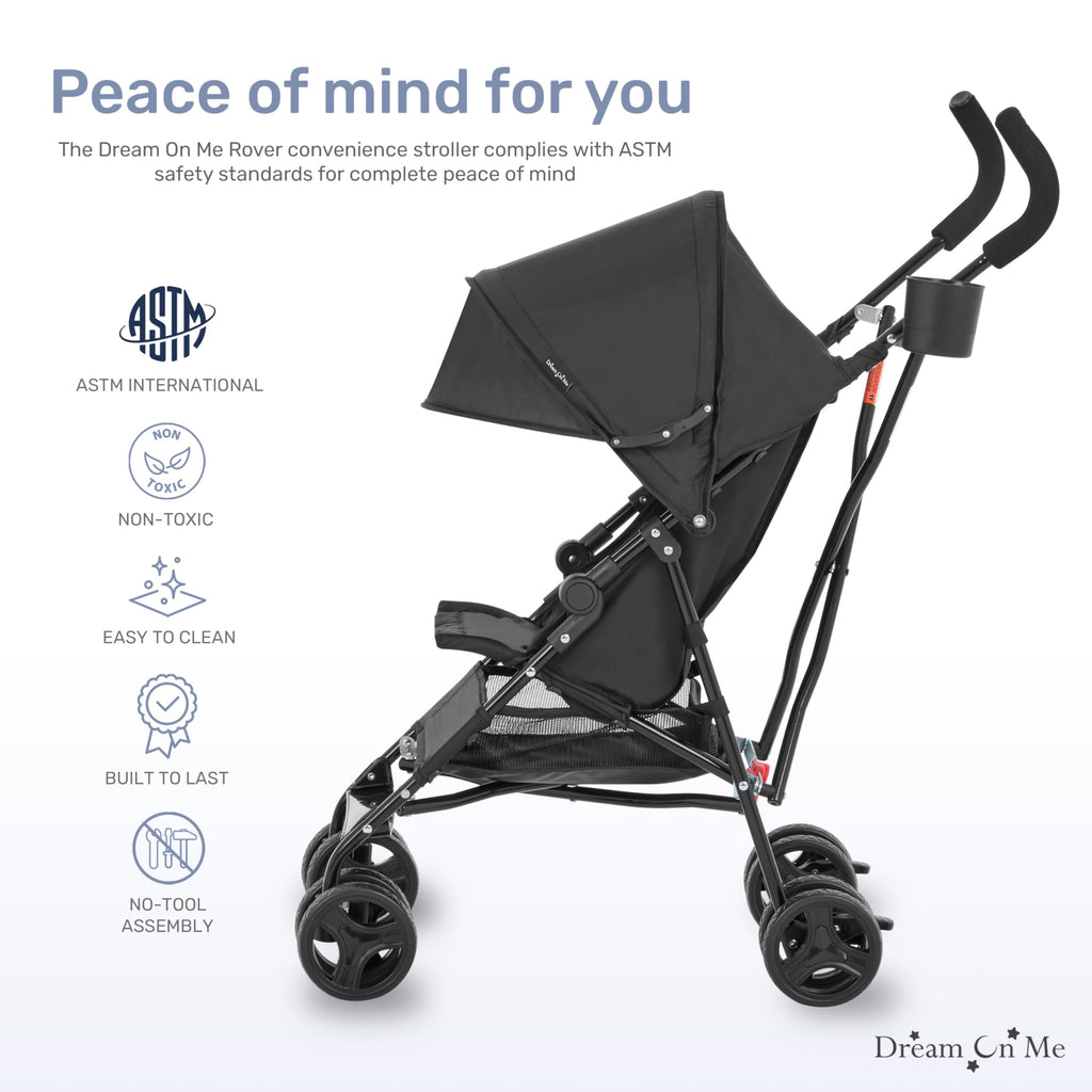 Lightweight Compact Umbrella Stroller with Cup Holder - Black M9776