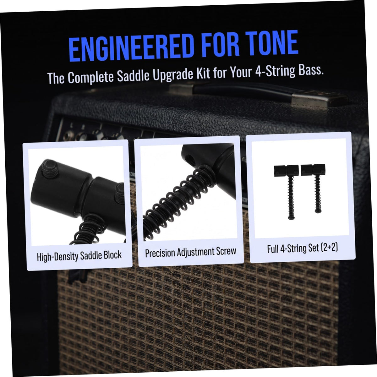 Metal String Saddles for 4-string Bass Guitar L7022