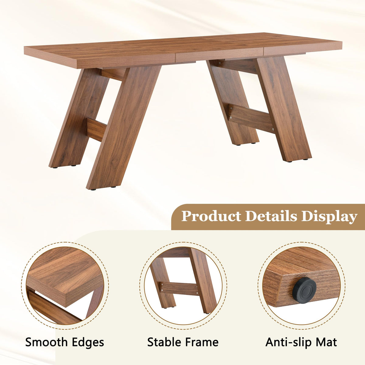 71" Wood Dining Table Set for 8 X493