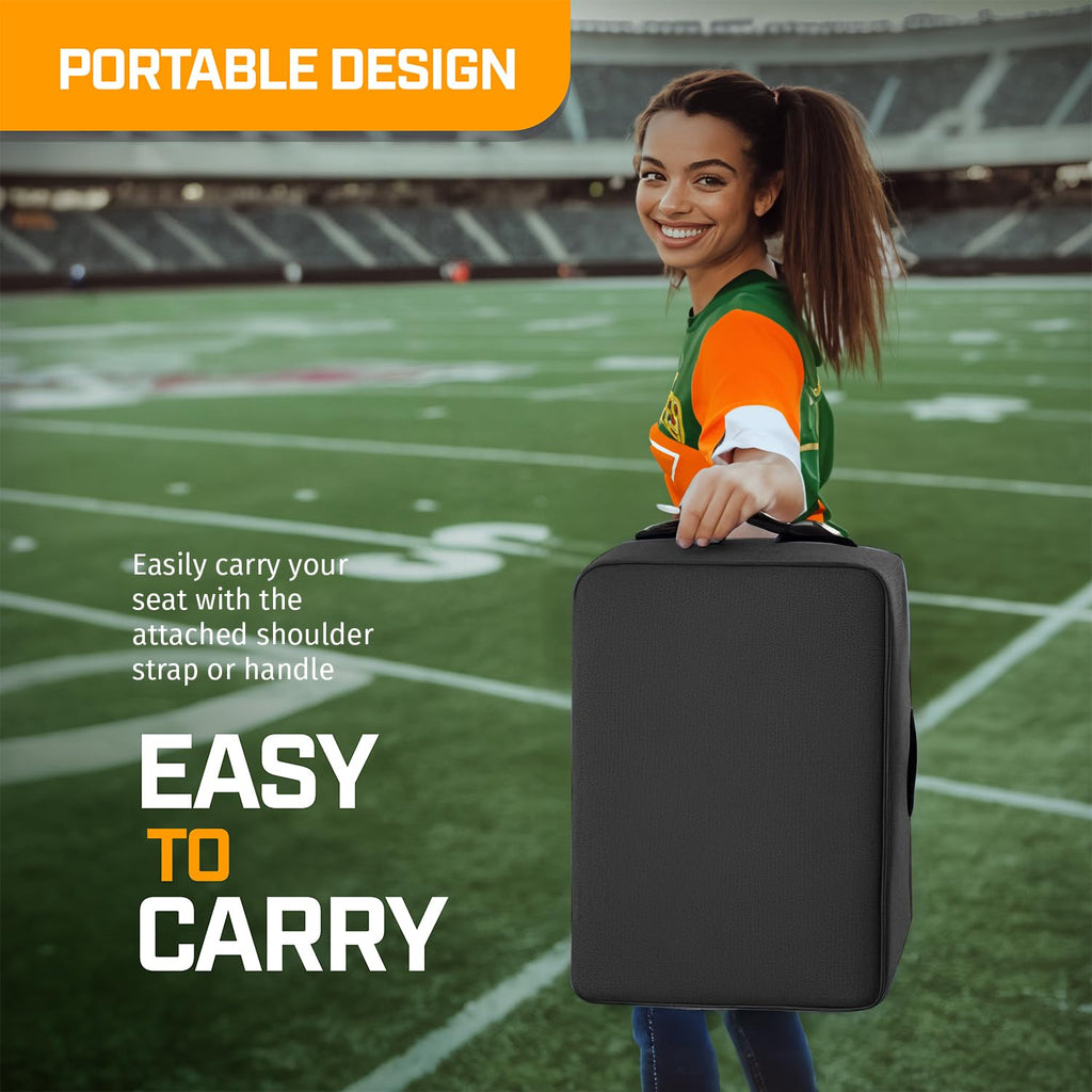 Portable Extra Thick Stadium Seat Cushion with Cup Holder A350816