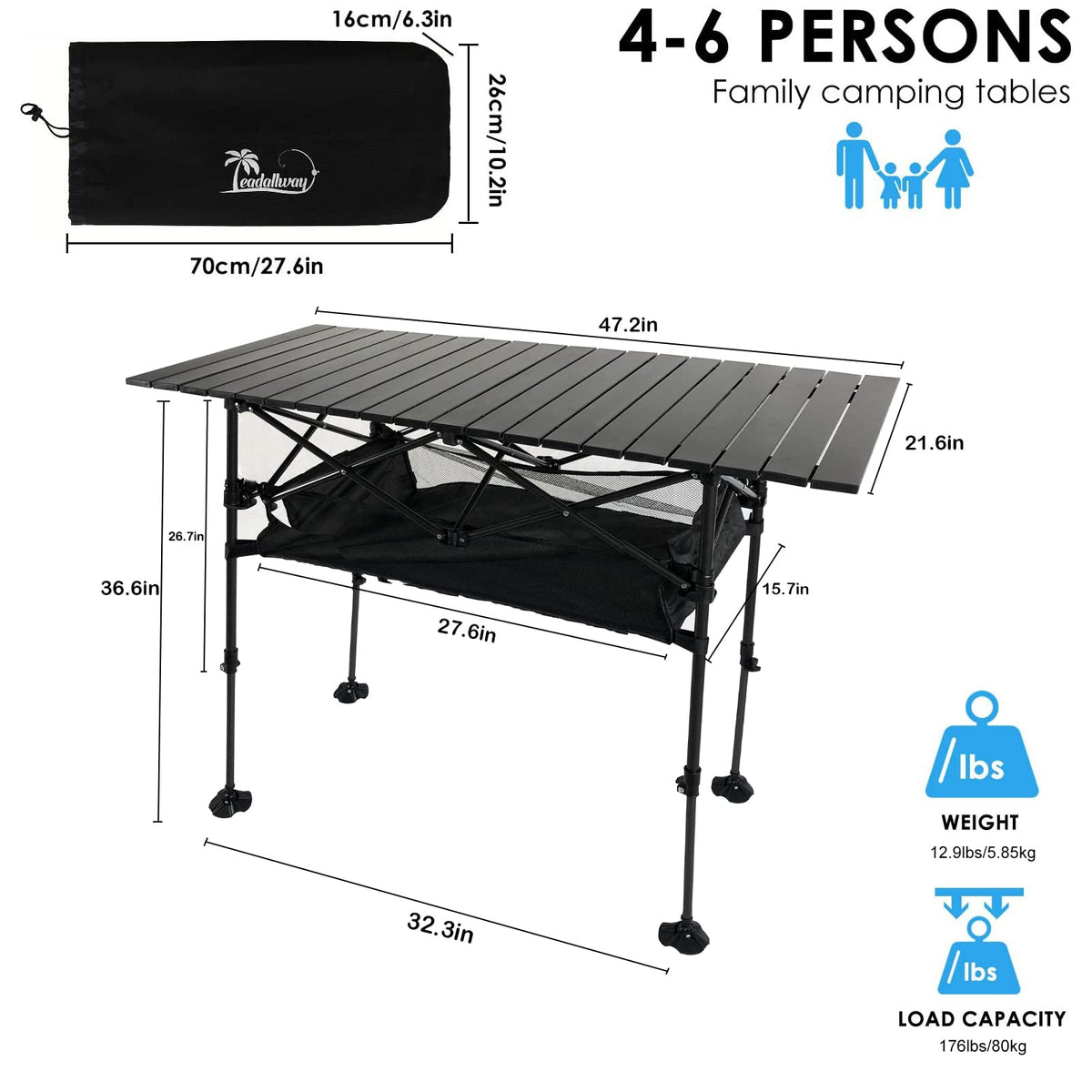 Adjustable Aluminum Camping Table J768