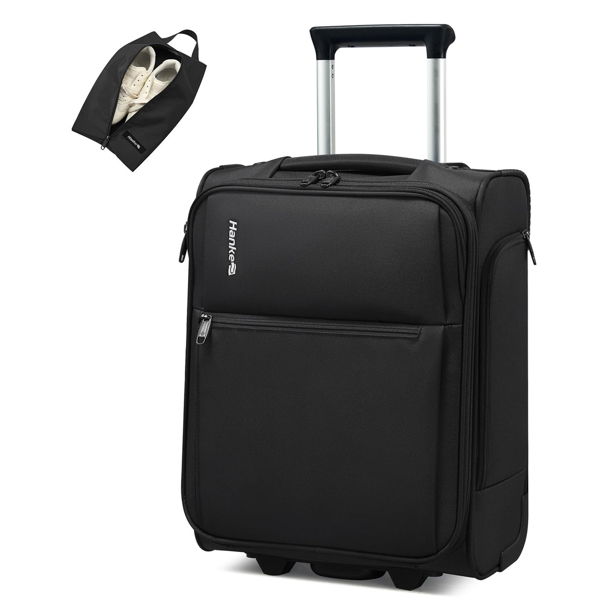 17 Inch Black Underseat Carry On Luggage with Wheels N81440