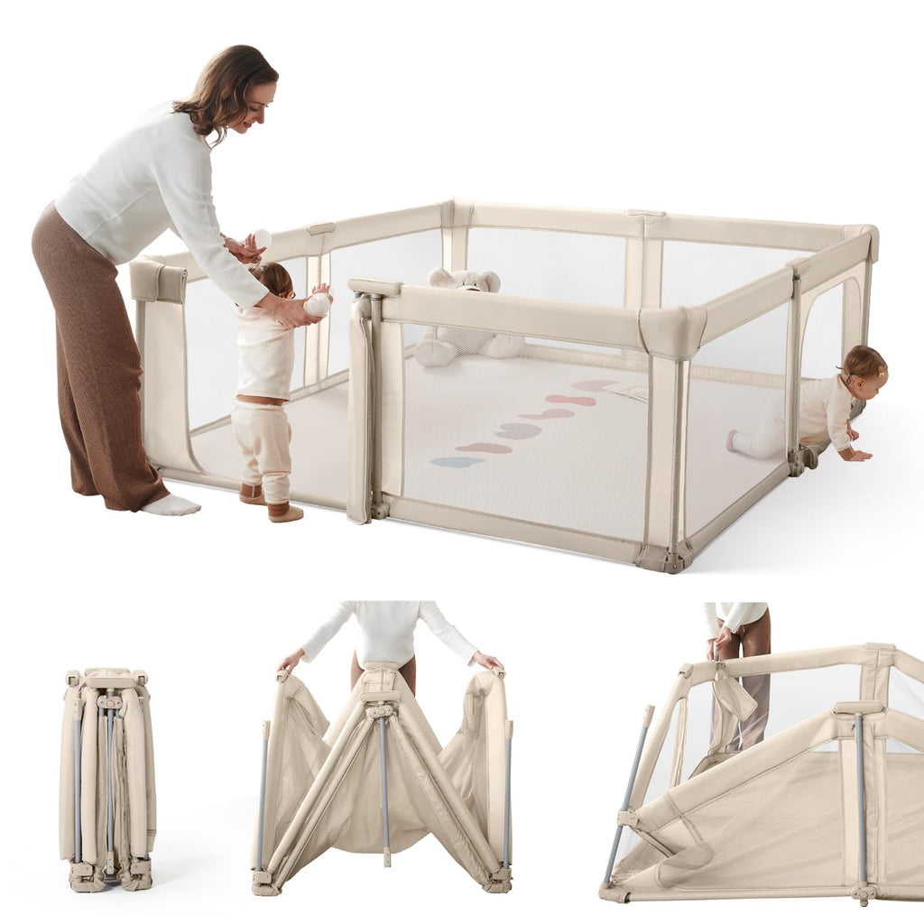 Foldable Baby Playpen with Gate B71649