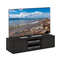 Espresso 2-Tier TV Stand with Open Shelf and Door Cabinets J870