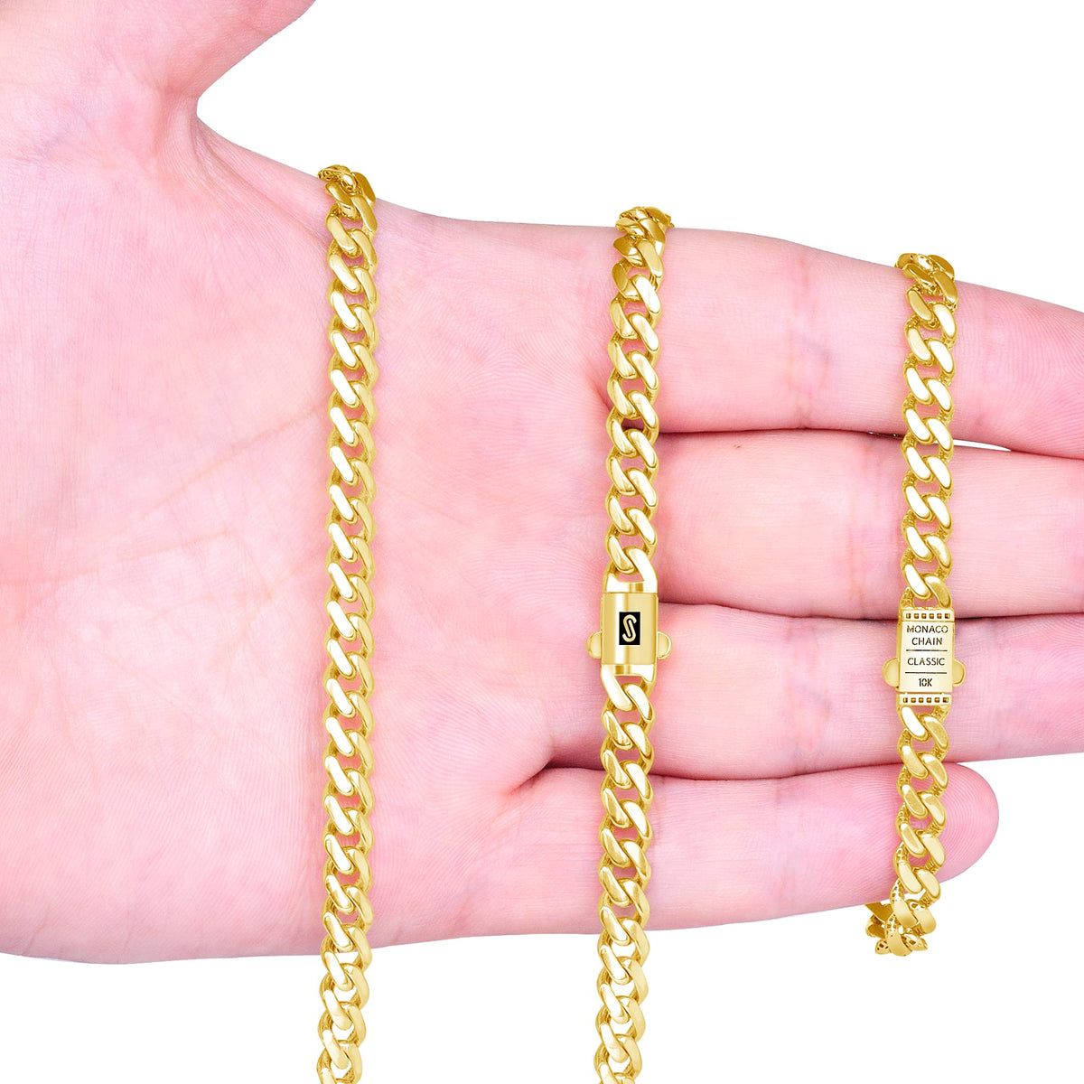 10k Yellow Gold Cuban Link Chain Necklace S726