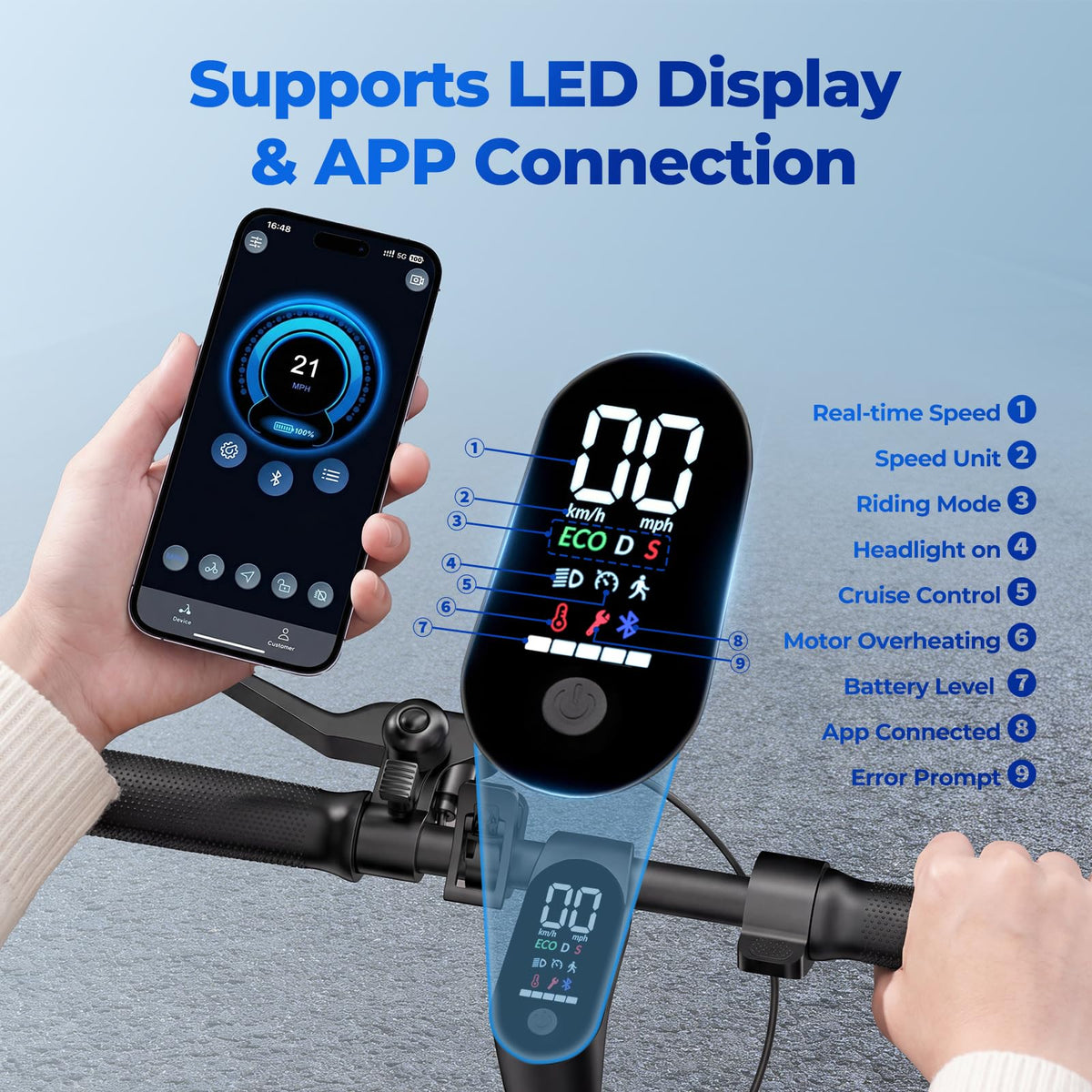1000W Electric Scooter 28 Miles 25 MPH H569311