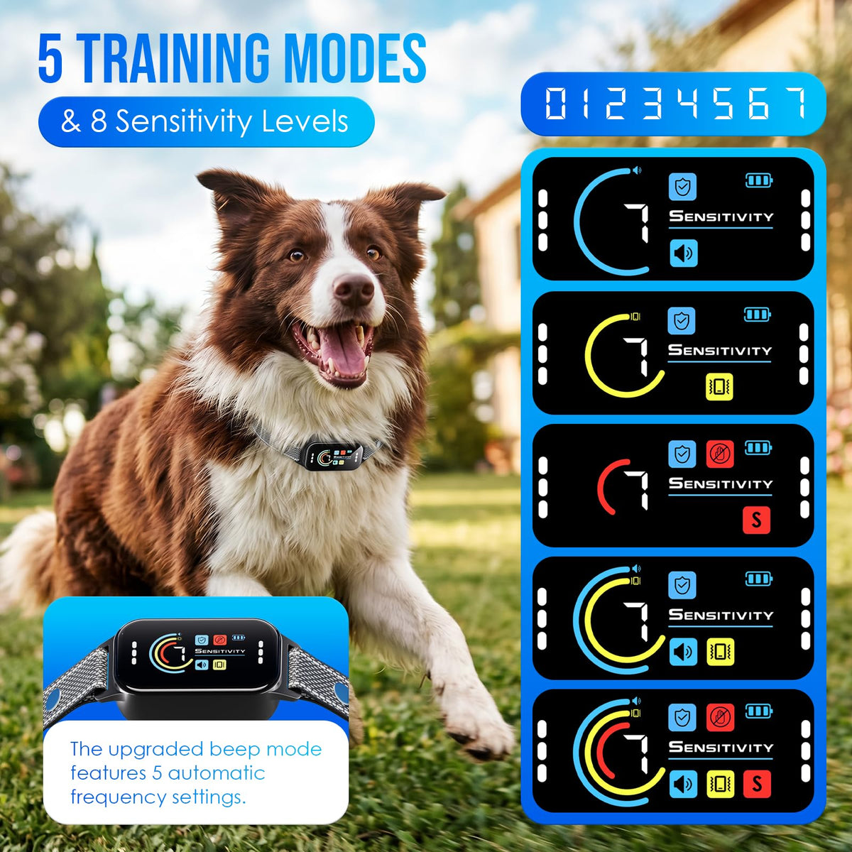 Dog Bark Collar 2 Pack, 7 Sensitivity Levels, 5 Training Modes I831