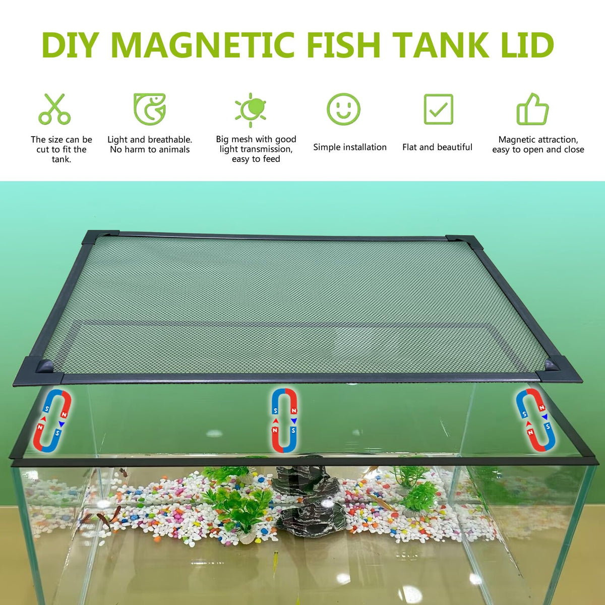 Fish Tank Cover Net Aquarium Lid Mesh Top 39"X19" R659448