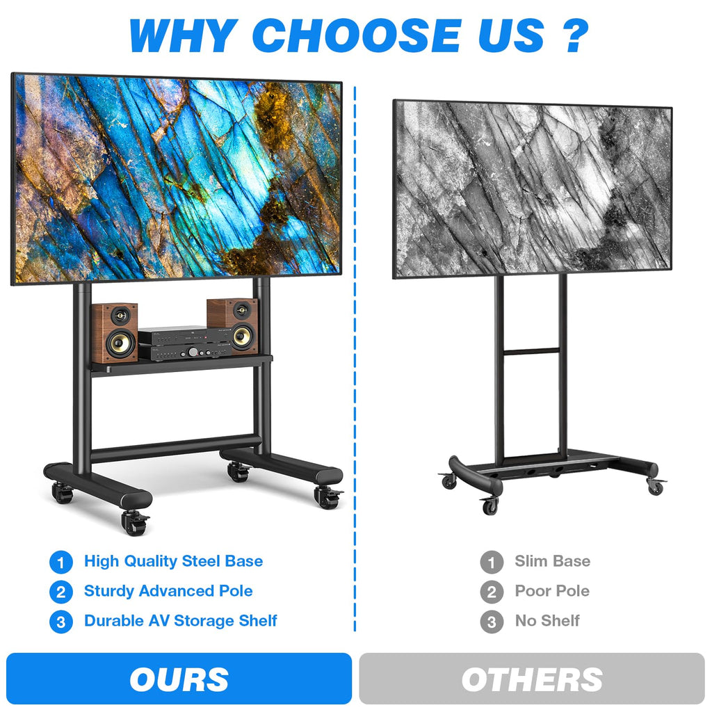 Heavy Duty Mobile TV Stand for 50-92 Inch TVs J548