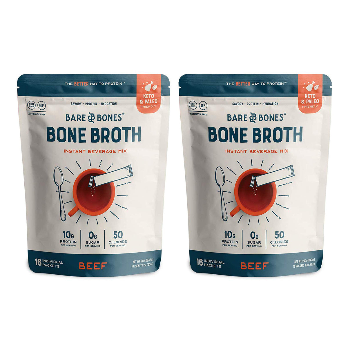 Beef Bone Broth Instant Powdered Mix 32 Pack Q5343