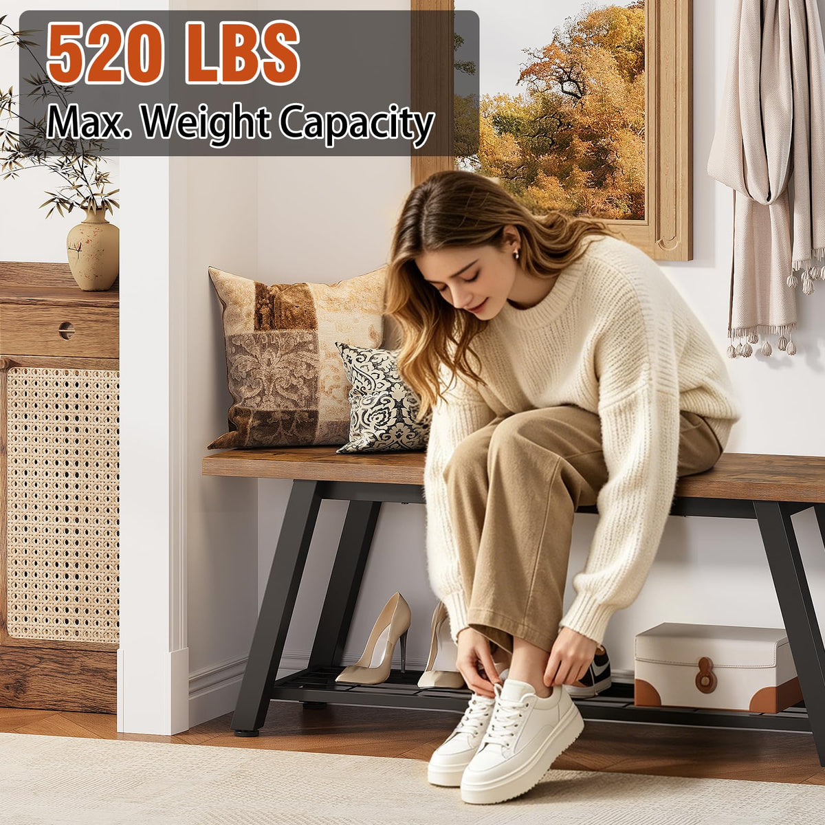 Storage Bench and Shoe Rack B2623