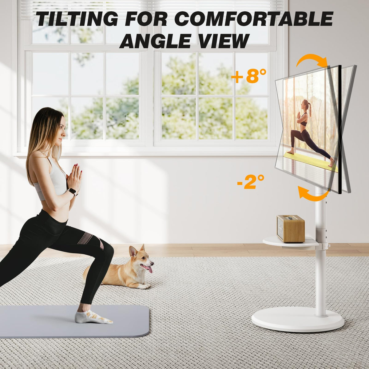 Rolling Mobile TV Stand for 32-65 Inch Flat Screen TVs Y4222