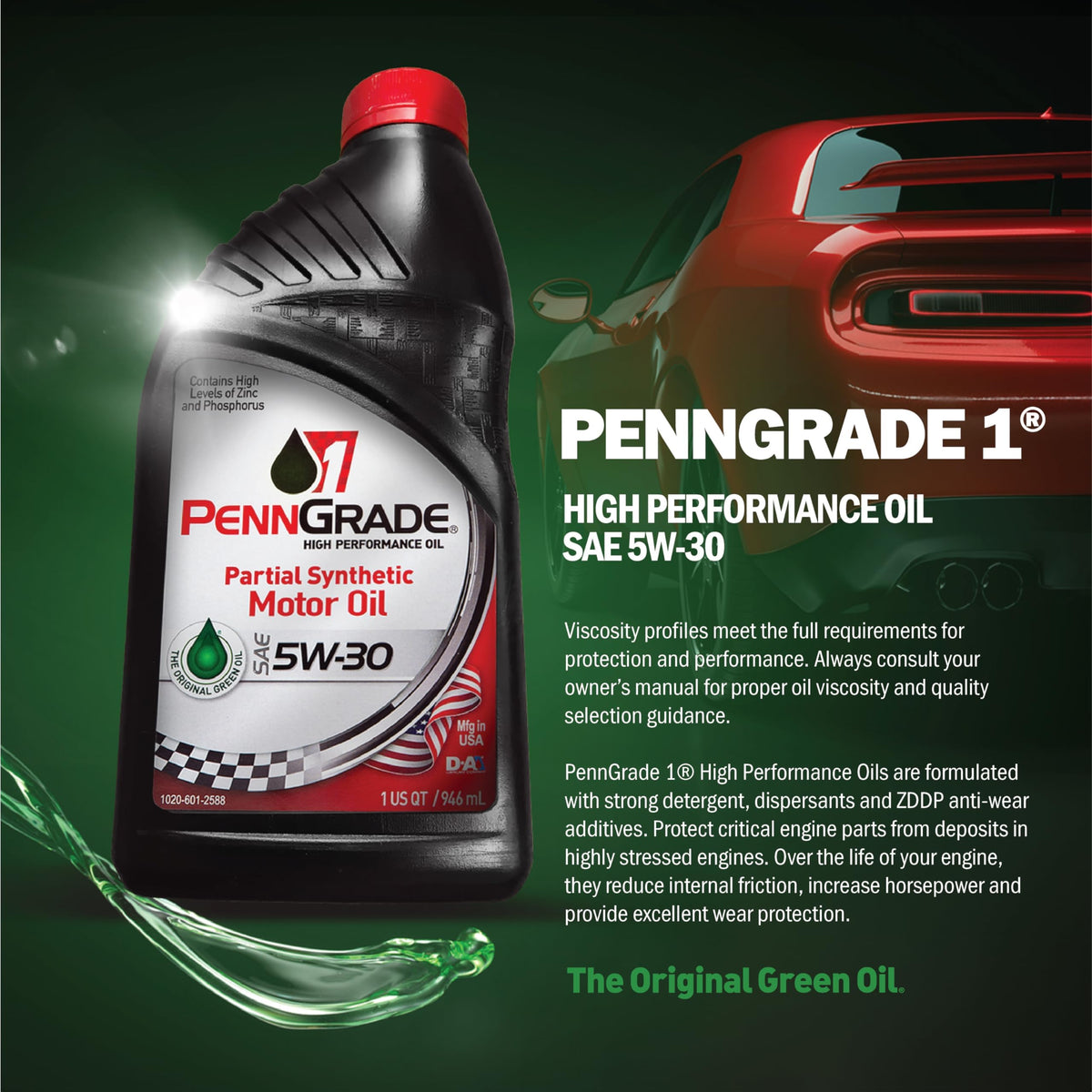Synthetic Blend High Performance Oil SAE 5W-30 1 Quart (12 Pack) C497147