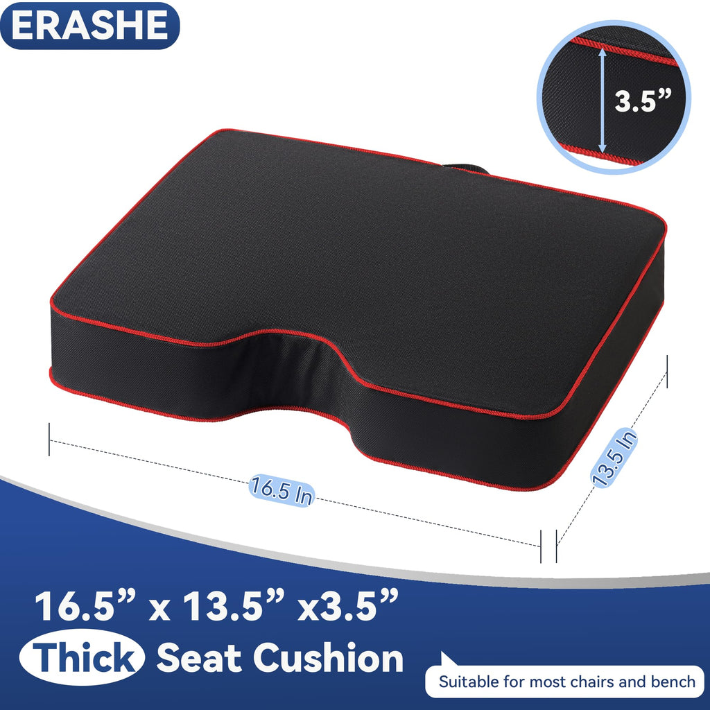 3.5" Extra Thick Resilient Foam Stadium Seat Cushion 2Pcs Red J15704