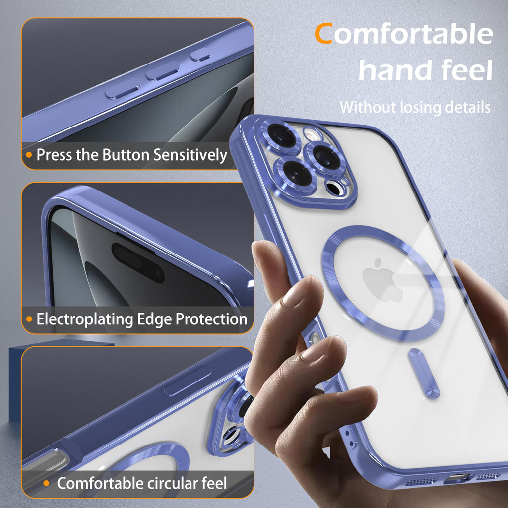Magnetic Clear Case for iPhone 13 Pro Max with Camera Lens Protection D674