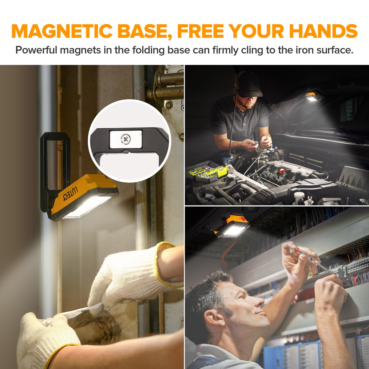1000 Lumens LED Rechargeable Magnetic Work Light M8476